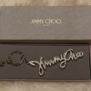 Jimmy Choo Crystal Logo Bag Charm/Keychain